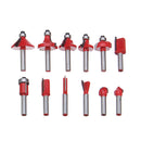 12Pcs 1/4 Inch Shank Router Bit Tungsten Carbide Rotary Tool Set Woodworking Tool Kit