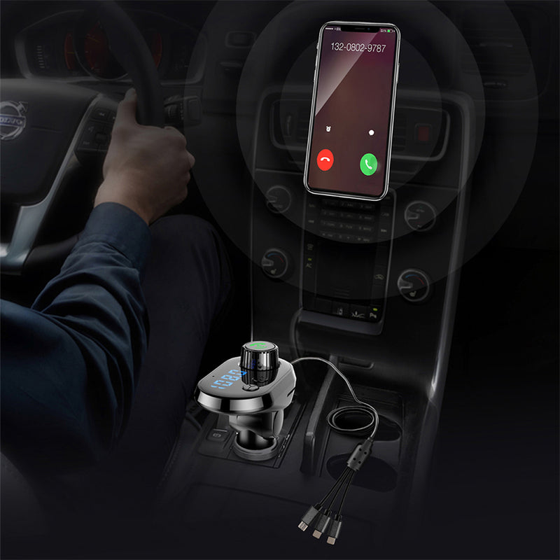 Cafele 3.1A Mutil Ports bluetooth Digital Display FM Transmitter Fast Charging Car Charger For iPhone 8Plus 11 Pro Huawei P30 Pro S10+ Note 10