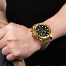 MEGIR 2094 Luxury Leather Band Calendar Luminous Men Wrist Watch Quartz Watch
