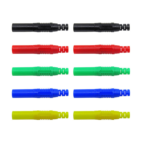 10Pcs P3013 4mm Safety Shrouded Banana Plug Solder In line DIY Assembly Test Leads Connectors