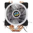 Aurora Colorful Backlit 3Pin 3 Fans 4 Copper Tube Dual Tower CPU  Cooling Fan Cooler Heatsink for Intel AMD
