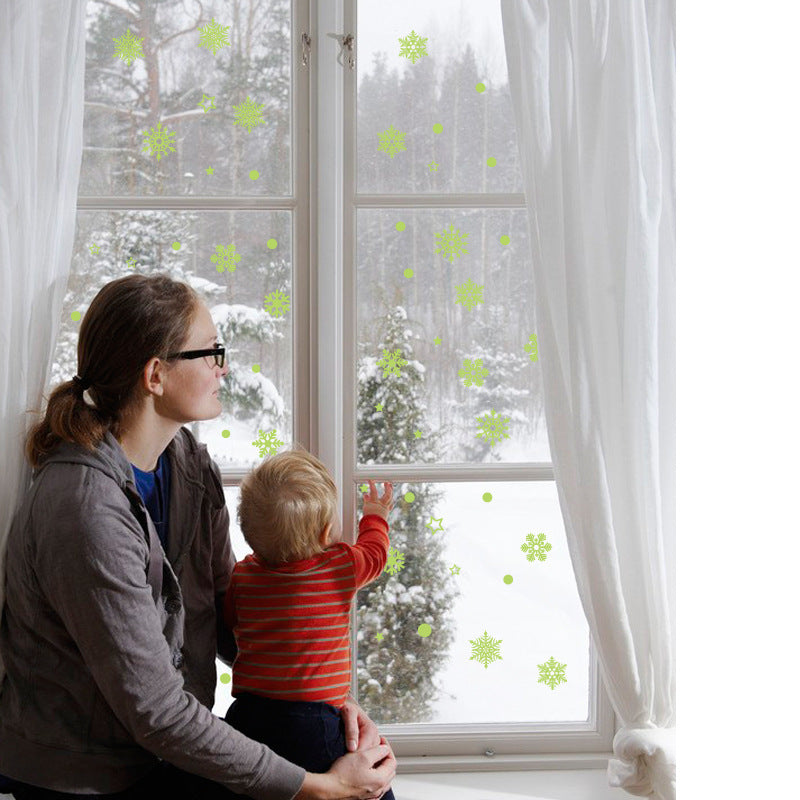 Creative Snow Fluorescent Luminous Paste Stickers Night Light Living Bedroom Decorative Wall Sticker