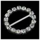 30pcs 21mm Round Rhinestone Ribbon Buckles Slider for DIY Hairpins and Clot