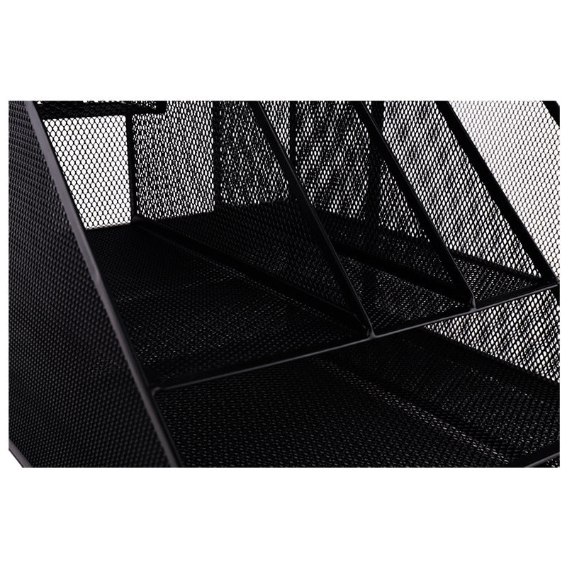 XIAOMI Ecosystem Deli 9832 Metal Mesh Document File Books Holder Creative 3-in-1 Office Desktop Multi-layer Storage Box Students Dormitory Organizer File Frame