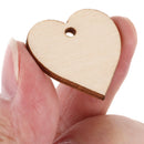 50pcs Hearts - Wooden Blank Craft Embellishment - Heart Decoration 30mm V8R9