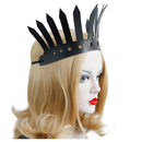 Roman-style Artificial Leather Headband Large Crown Queen Fan Exaggerated P D2K5