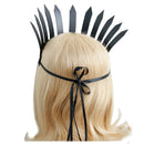 Roman-style Artificial Leather Headband Large Crown Queen Fan Exaggerated P D2K5
