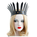 Roman-style Artificial Leather Headband Large Crown Queen Fan Exaggerated P D2K5