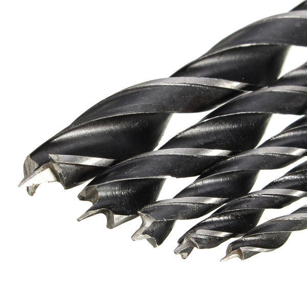 5pcs 4-10mm Hex Shank Wood Working Auger Drill Bit Four Slot Four Blade Bore Hole Twist Drill