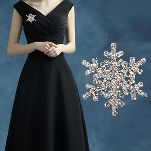 Vintage Geometric Rhinestone Snowflake Brooch Snowflake Diamond