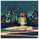 7x5ft Haunted Halloween Photography Backdrops Scared Pumpkin Castle Boneyar H8Y6