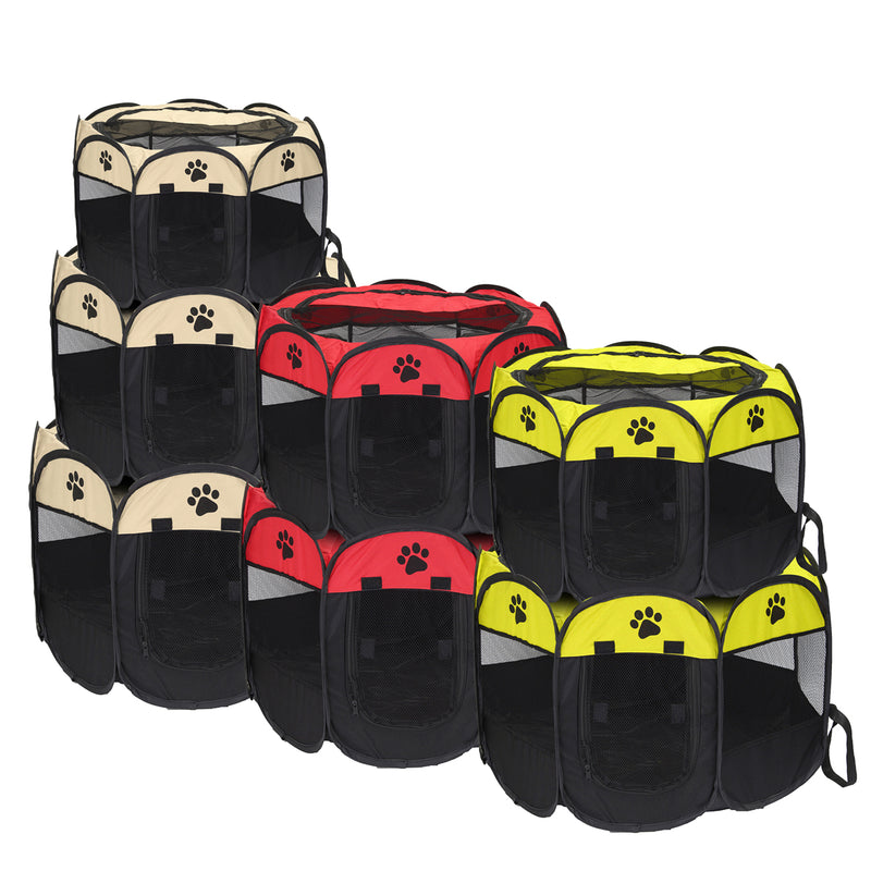 8 Panel Portable Puppy Dog Pet Cat Playpen Crate Cage Exercise Cage Pen Tent