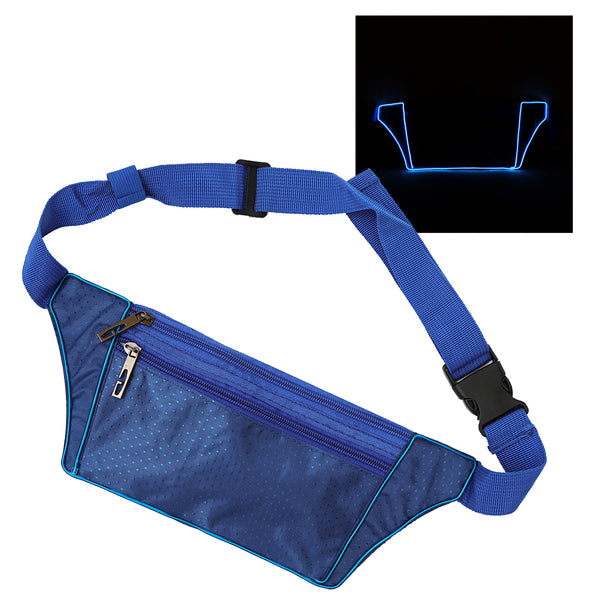 3Modes EL Cold Light Sport Waist Bag Outdoor Climb Hiking Ultra-thin Anti-theft