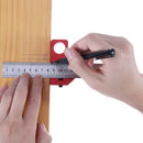 Adjustable 30cm Stainless Steel 45/90 Degree Line Scriber Angle Ruler Inch and Metric Magnetic Positioning Measuring Ruler Woodworking Tool