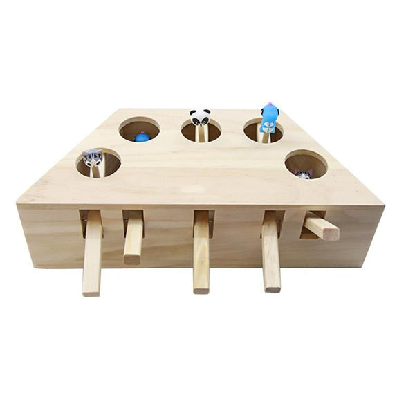 Cat Toys Hamster Machine Funny Cat Toy Solid Wood Pet Supplies Whac-A-Mole Mouse