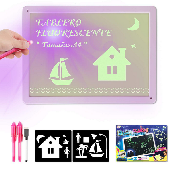 3D Magic Drawing Pad LED Writing Tablet Draw with Light Fun for Art Magic with Highlighter for Kids