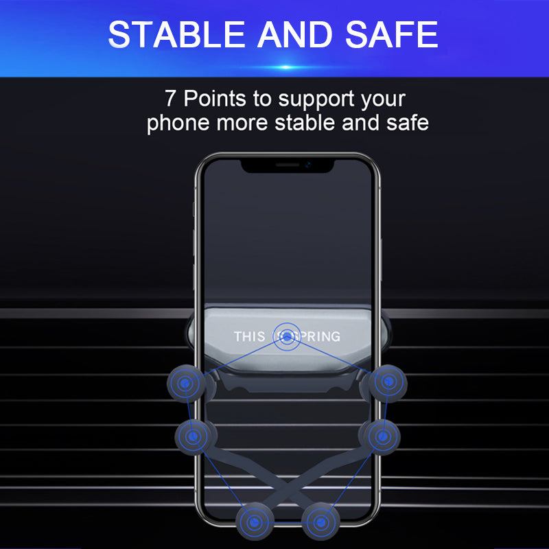 Bakeey Upgrade Air Cushion Gravity Linkage Automatic Lock Air Vent Car Phone Holder for 4.0-6.5 Inch Smart Phone for iPhone 11 Samsung Galaxy Note 10 Xiaomi Redmi Note 8 Pro