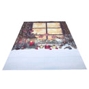 5X7ft Vinyl Christmas Window Photography Background Red Candle Studio Backd V3H5
