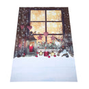 5X7ft Vinyl Christmas Window Photography Background Red Candle Studio Backd V3H5