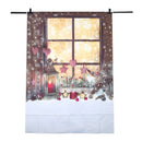 5X7ft Vinyl Christmas Window Photography Background Red Candle Studio Backd V3H5