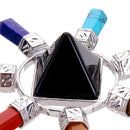 Crystal Pyramid Energy Generator Gemstone 7 Chakra Prism Point Healing Balancing Decorations