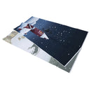 Vinyl Christmas Day Ice and snow, house, elk sled on the moon Seamless back Q9N1