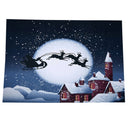 Vinyl Christmas Day Ice and snow, house, elk sled on the moon Seamless back Q9N1