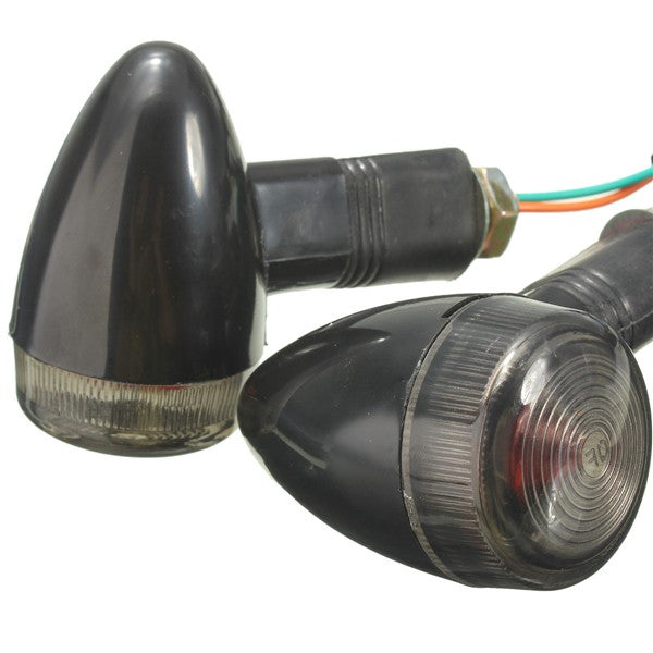 4pcs 12V Motorcycle Turn Signal Bullet Indicators Light Smoke Amber Lamp