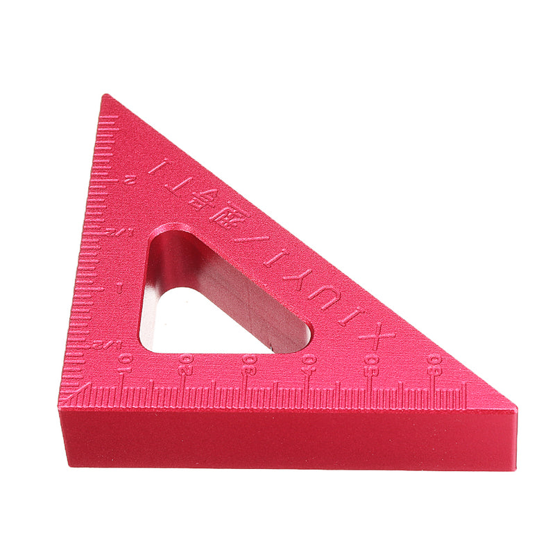 T1 Aluminum Alloy 90 Degrees Height Triangle Ruler Woodworking Metric and Inch Triangular Clamping Ruler Measuring Ruler
