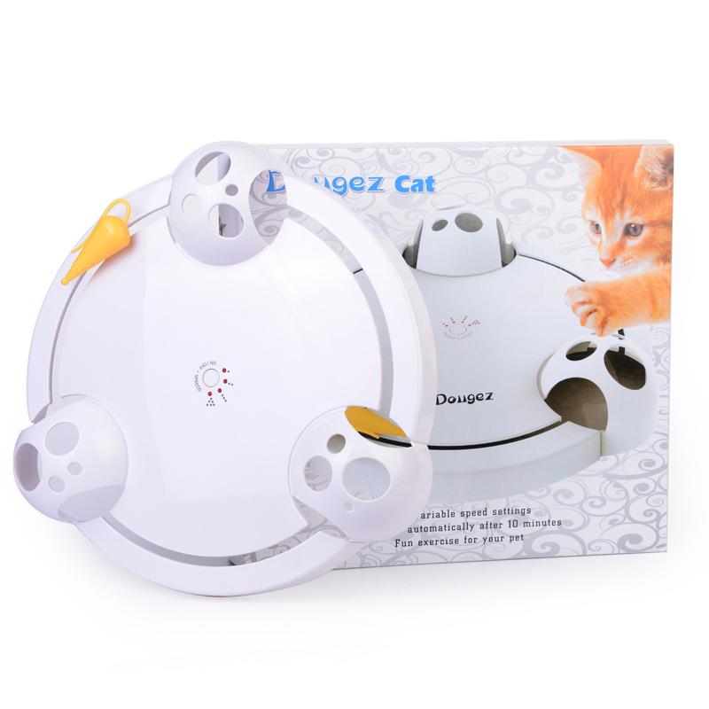 Duogez Funny Cat Interactive Pet Toys Electric Cat Toy Play Teaser Plate Mice Catch Toy Electric Playing Exercise Toys