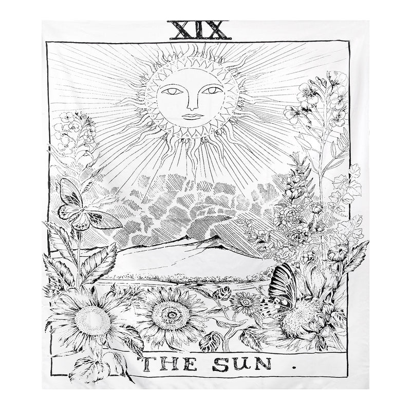210cm Sun Star Moon Tarot Tapestry Hippie Wall Hanging Blanket Room Home Decor