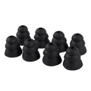 8pcs Three layer conical silicone Earbuds Cover medium Black I3I6