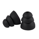 8pcs Three layer conical silicone Earbuds Cover medium Black I3I6