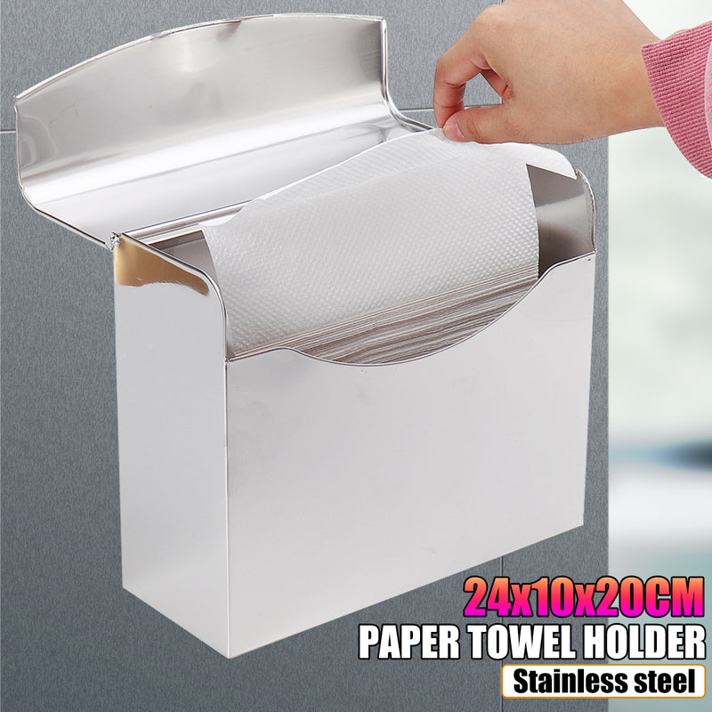 Stainless Steel Towel Dispenser Toilet Paper Holder Kitchen Bath Shelf Holder
