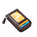 IPRee RFID Card Holder Zipper Leather Wallet Travel Portable ID Credit Card Storage Bag