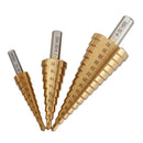 Drillpro 4-12/4-20/4-32mm HSS 6542 Titanium Coated Step Drill Bit Triangle Shank