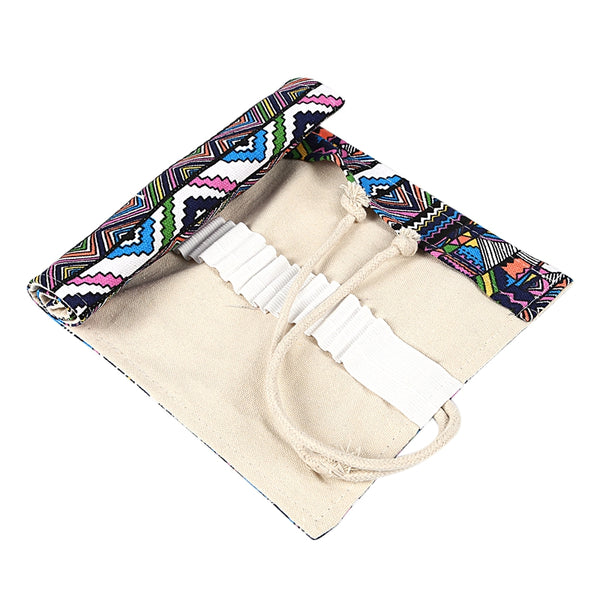 School Canvas Roll Pouch Pen Storage pecncil box 36 Holes National style X4Z7