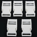 Plastic Side Quick Release Buckle Webbing Strap Clasp 25mm 5 Pcs White J5B9