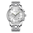DOM 75PE Fashion Men Watch Chronograph Luminous Date Display Stainless Steel Strap Quartz Watch