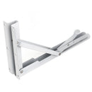 White Paint Metal Holder Bench Table Folding Shelf Bracket 29.5cmx15cm A9H7