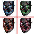 Halloween 4-Modes LED Light El Wire Mask Up Funny Mask The Purge Election Year Great Cosplay Mask