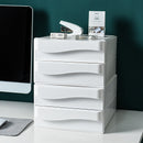 Jingcan JC-1017 Desktop Storage Box Simple Plastic 2 Drawers Storage Cabinet File Document Organizer for Office Home Students Dormitory