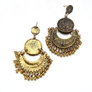 Retro Bronze Tassels Earring Flower Totem Ear Drop For Women