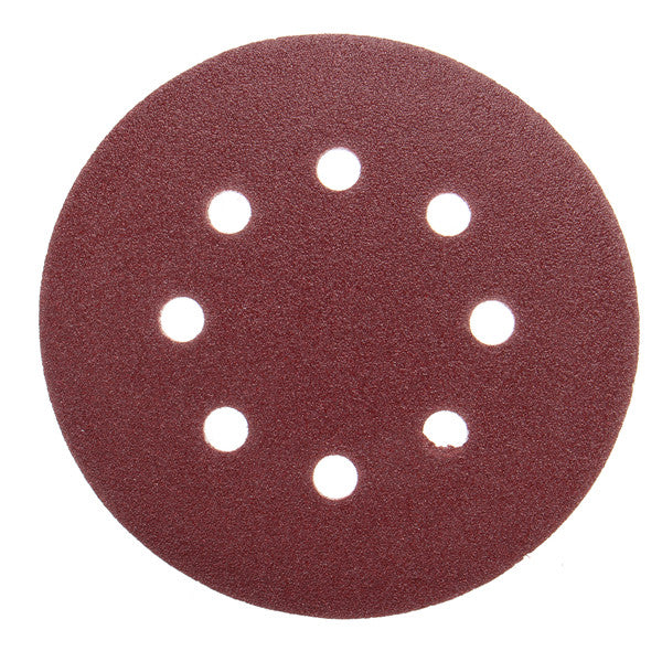 50pcs 125mm 8 Holes Hook Loop Sanding Discs 40/60/80/100/120 Grit Sander Pad Set