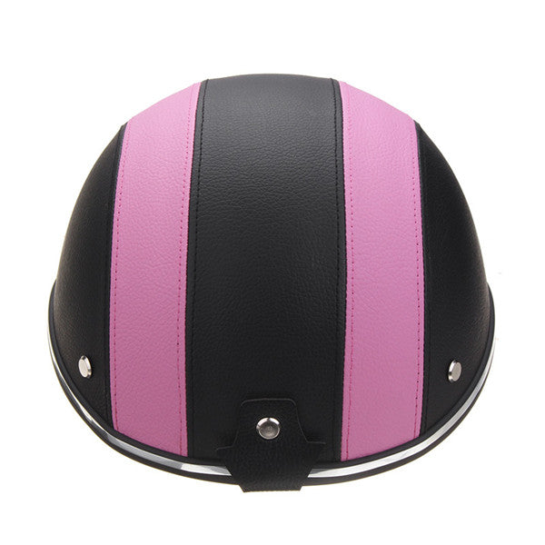 Black & Pink Anti-UV Motorcycle Bike Scooter Half Helmet Baseball Cap Hard Hat