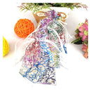 100 PCS 9x12CM Coral Pattern Drawstring Organza Bags for Wedding Favour Bag K2T1