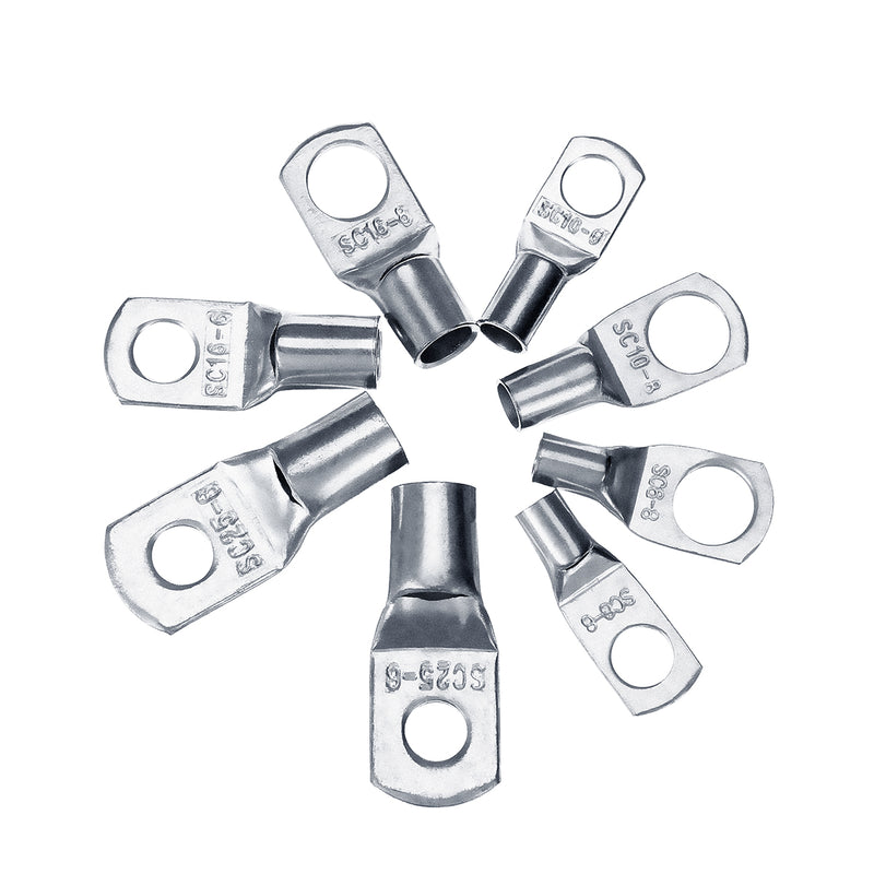 60PCS SC Tinned Copper Lug Ring Wire Connectors Bare Cable Terminals