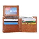 RFID Blocking Men's Purse Genuine Leather Bifold Anti Theft Credit Card Wallet
