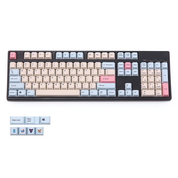108 Key Dye-sub PBT Keycaps Keycap Set with 3 Supplementary Keycap for Mechanical Keyboard