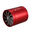 Double Turbine Turbo Charger Air Intake Gas Fuel Saver Fan for Car (red) O1F6